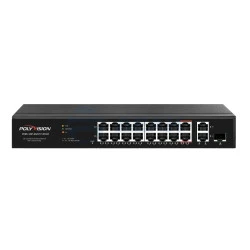 Коммутатор неуправляемый с PoE PND-16P-2G1F(150W) (Polyvision)