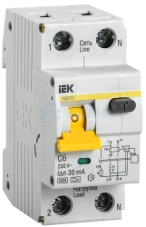 Автоматический выключатель дифференциального тока MAD22-5-006-C-30  (IEK)