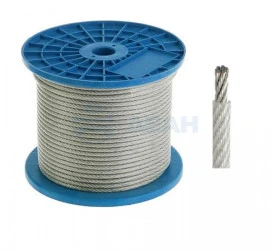 Трос стальной в ПВХ оплетке DIN 3055 5 мм (4/5) (200 м/уп) (PR08.29472) (Промрукав)