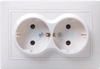 Розетка двухместная с заземляющим контактом ERK24-K01-16-DM  (IEK)